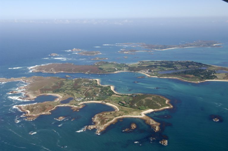 Aerial view of the Isles of Scilly