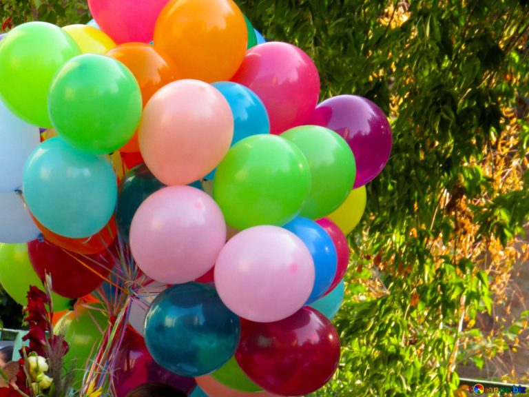 big bunch of brightly coloured baloons